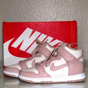 Women’s Nike Dunk High in Pink Oxford 8